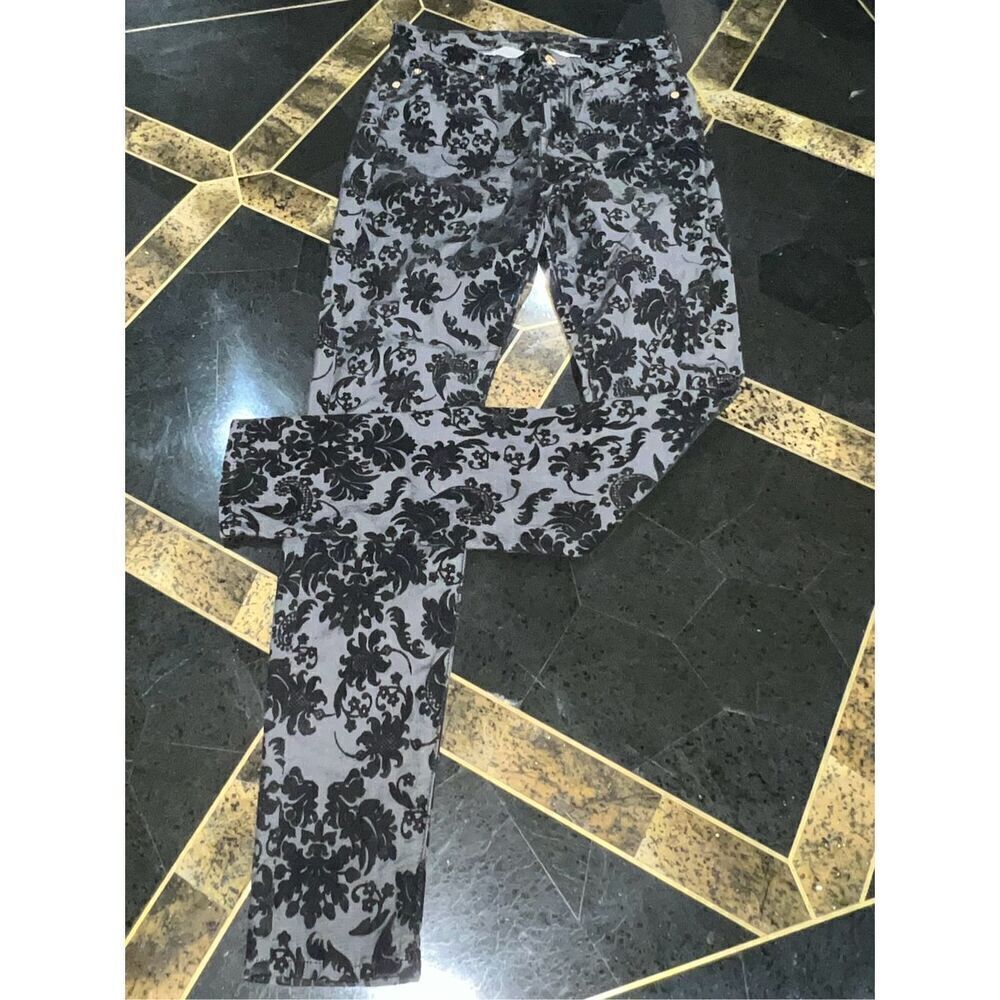 7 for all Mankind Flocked Toile Denim Skinny Leg Jeans Size 26